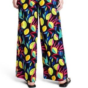 Tabitha Brown Lemon Print Wide-Leg Pants - Black